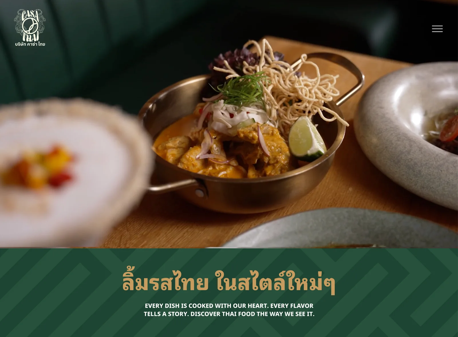 Casa Thai Squarespace homepage