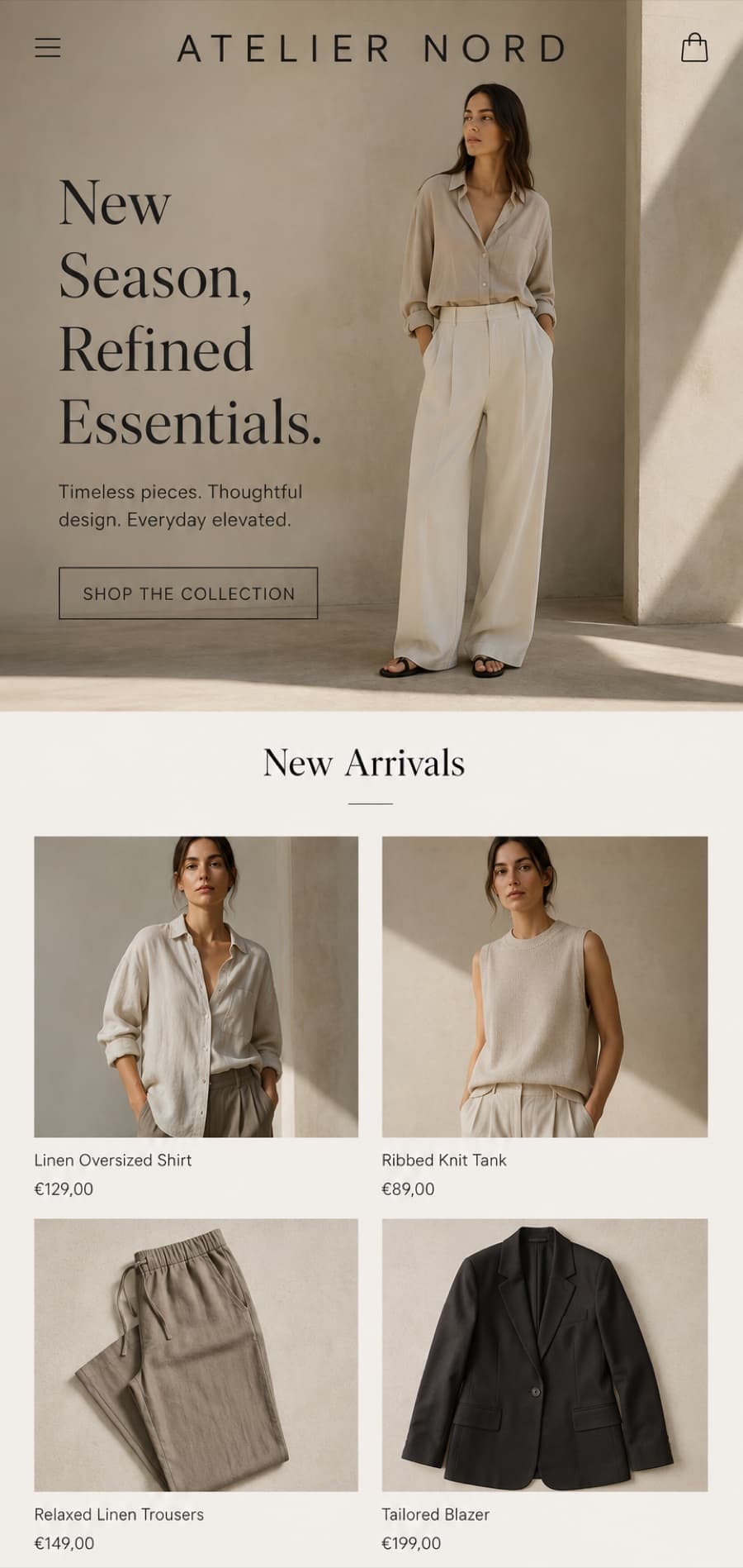 Fashion store built on Shopify