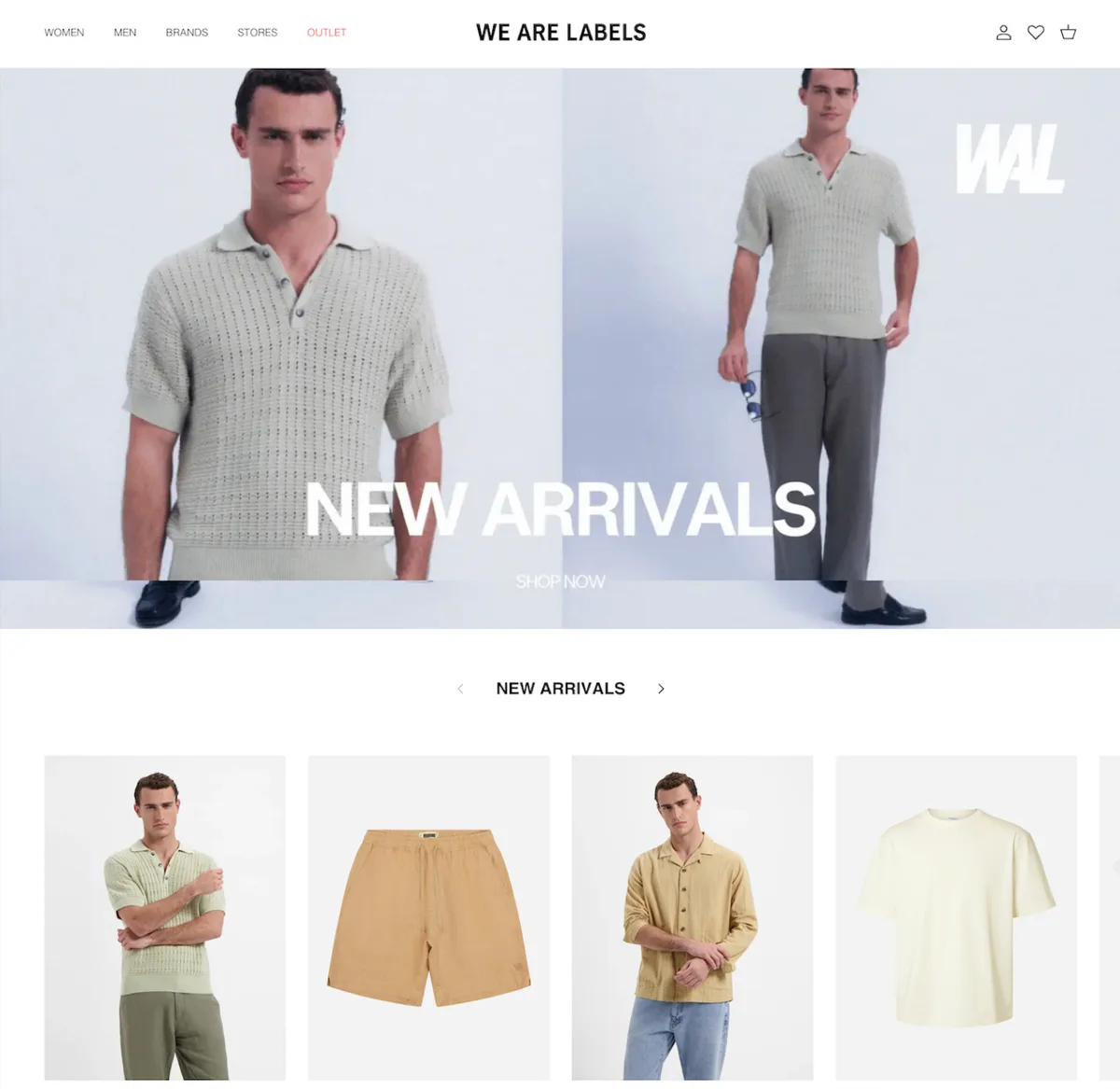 We Are Labels homepage on Shopify