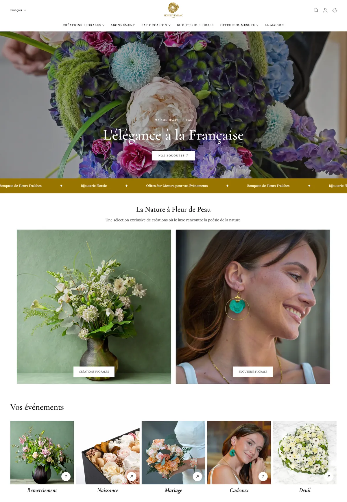 Iki de Veyrac homepage on Shopify