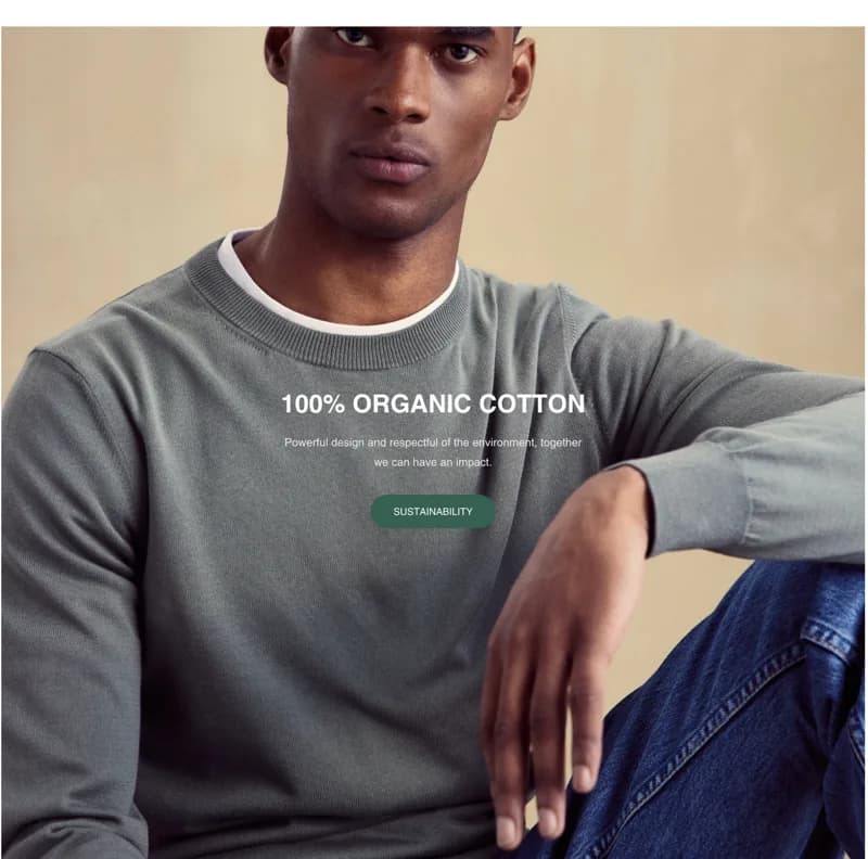 Van Harper organic cotton story on Shopify