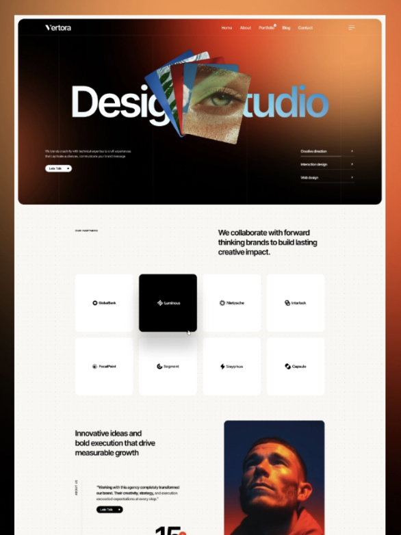 A design studio website built in Webflow
